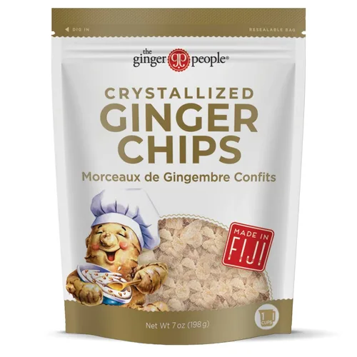 Miniatura 13 de The Ginger People Chips de jengibre cristalizado, sin OMG, sin gluten, vegano, jengibre confitado de tamaño bocado para aperitivos, hornear