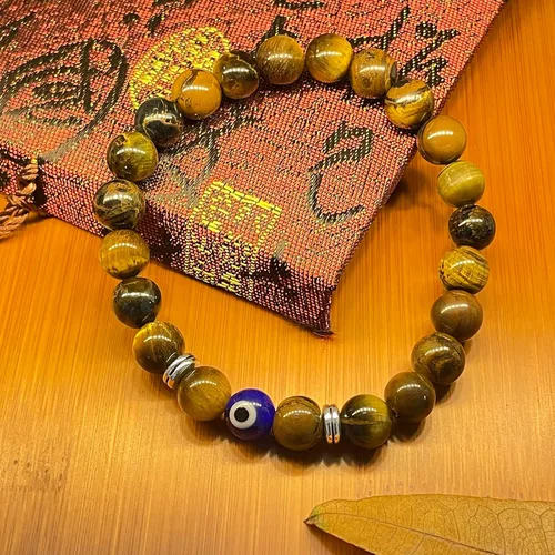 Miniatura 5 de HOHOTANG Pulsera contra el mal de ojo para hombre, pulsera de cuentas de piedra natural, amuleto de protección de la suerte para hombres, familiares