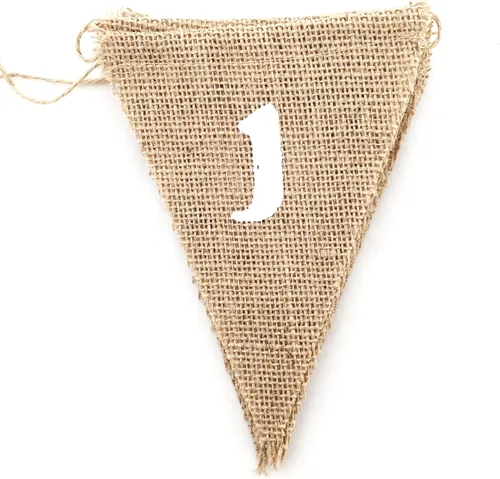 Miniatura 8 de LWR CRAFTS Banderines de arpillera triangular, 13 piezas, 10 pies