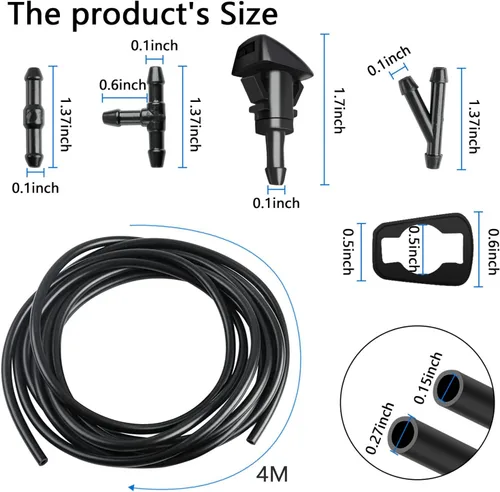 Miniatura 2 de Kit de repuesto de boquillas de limpiaparabrisas para Chrysler Dodge Ram, kit de manguera de boquillas de limpiaparabrisas con manguera de líquido