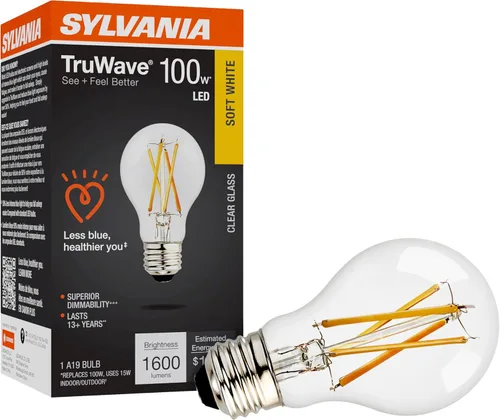 Miniatura 15 de Ledvance Sylvania - Bombilla LED Truwave Serie Natural, equivalente a 60 W, eficiente 8 W A19, base media, regulable, 800 lúmenes, 2700 K, blanco 60