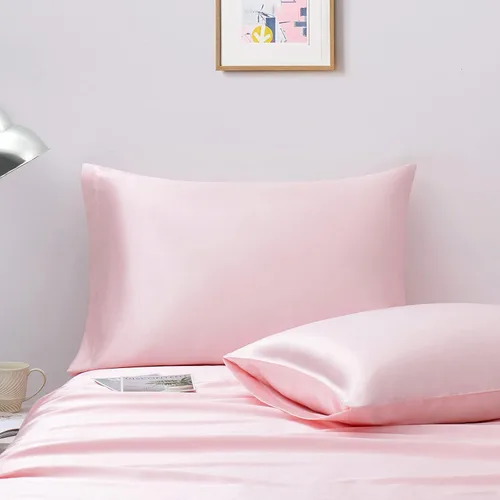 Miniatura 50 de Ersmak Juego de 2 fundas de almohada de satén estándar, ultra suaves y sedosas para cabello y piel, resistentes a las arrugas a la decoloración