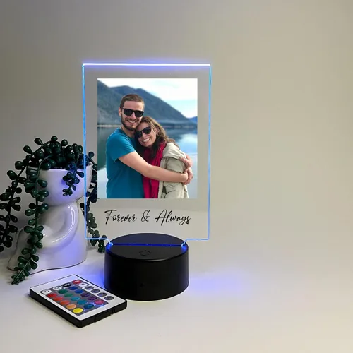 Miniatura 7 de MIRROR MANIA Foto personalizada con luz LED, soporte para decoración del hogar, regalo para ella, aniversario, boda, pareja, novia, novio, amigos