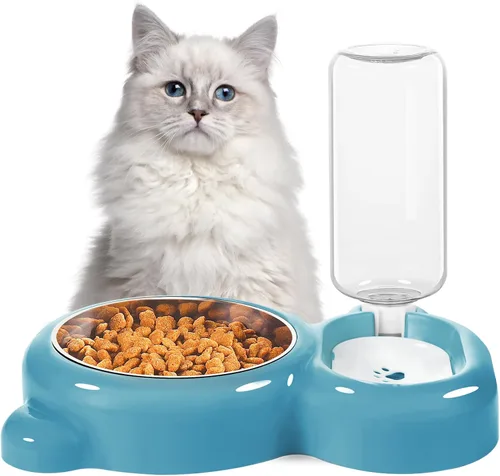 Miniatura 7 de Cuencos para Perros, Juego de Cuencos para Comida y Agua de Gatos con Dispensador de Agua y Cuenco de Acero Inoxidable para Gatos y Perros Pequeños