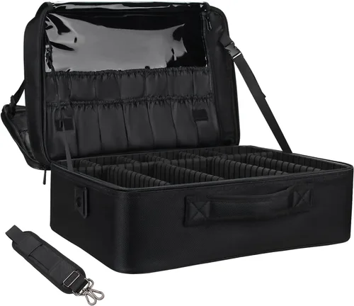 Miniatura 12 de Relavel - Estuche de maquillaje de viaje en tren de 13.8 pulgadas, estuche de cosméticos grande profesional, portátil, organizador y almacenamiento