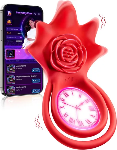 Miniatura 12 de Anillo vibrador para pene en parejas - MOOLIGIRL anillo vibrador doble con estimulador de clítoris en forma de zorro y vibrador de punto G de 4.6