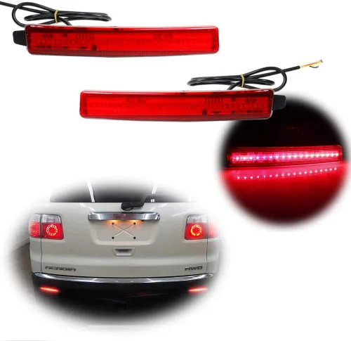 Lente roja Parachoques trasero Reflector Luces Freno cola Señal de giro trasera Lámparas antiniebla para Cadillac SRX Chevrolet Traverse GMC Acadia
