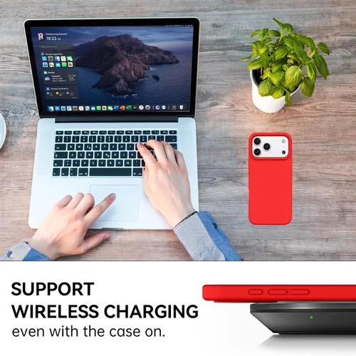 Miniatura 40 de GUAGUA Funda compatible con iPhone 17 Pro Max de 6.9 pulgadas, silicona líquida, goma de gel suave, delgada, forro de microfibra delgada