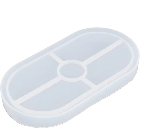 Molde de resina para platos, molde de plato de baratija, molde ovalado de silicona, molde de bandeja de silicona, bandeja de joyería para baratijas,