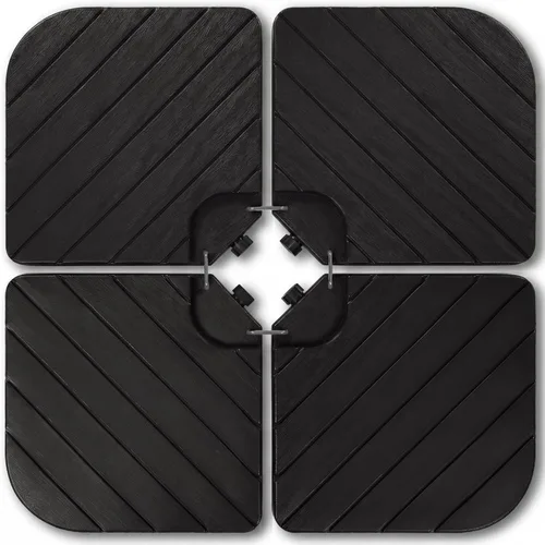 Best Choice Products Juego de 4 pesas de base de sombrilla de patio con desplazamiento en voladizo, placas de soporte rellenables resistentes para
