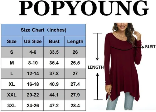 Miniatura 4 de POPYOUNG Blusa casual de manga larga para mujer