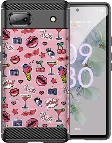 Miniatura 5 de CasesOnDeck Black TPU Case Compatible with Google Pixel 6A (2022) / Pixel 6A Case Slim Minimalistic Flexible Textured Cover -Bass Fishing