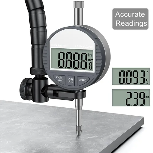 Miniatura 2 de HDLNKAK Indicador de dial digital de 0.000-1.000 in/1 pulgada con base magnética, juego de herramientas de indicador de dial para alineación