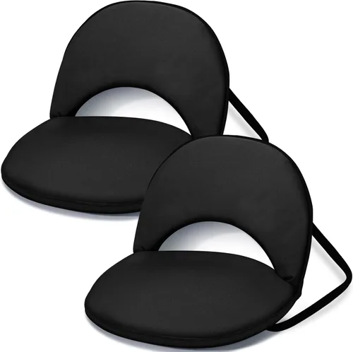 Maitys 2 asientos de estadio para gradas con soporte para espalda, silla acolchada plegable para estadio con 5 posiciones ajustables, silla portátil