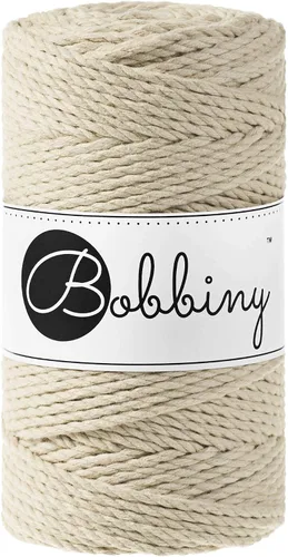 Miniatura 16 de Bobbiny Cordón de macramé regular de 0.118 in y 3 capas (aguamarina), 108yds/330 pies (100% algodón reciclado)