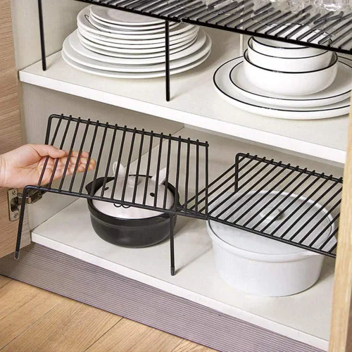 Miniatura 7 de Tomorotec Organizador de estante expandible para encimera de cocina, estante de despensa de gabinete de metal, organizador de especias, ahorro de 1