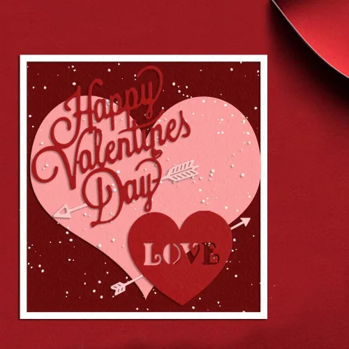 Miniatura 5 de Troqueles de corte de metal de corazón de San Valentín, palabras troqueladas con sentimiento para hacer tarjetas, día de San Valentín, álbumes