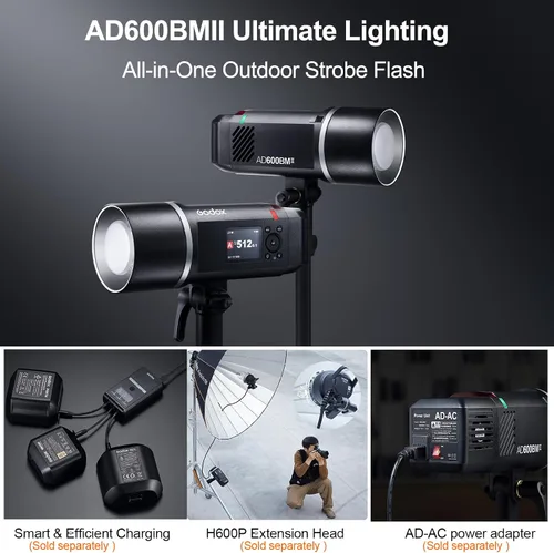 Miniatura 7 de Godox AD600BMII AD600BM II - Luz estroboscópica para exteriores, para fotografía, flash de estudio de 2.4G 600Ws, montaje Bowens GN87 con lámpara