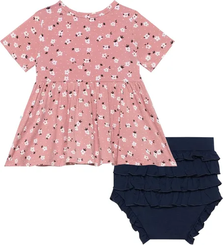 Miniatura 2 de Posh Peanut Conjunto básico de peplum y camiseta Bloomer de manga corta - Conjunto de coñete con volantes - Viscosa suave de bambú