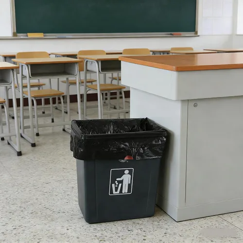Miniatura 4 de Bolsas de basura con cordón de cocina de 6 galones, bolsas de basura negras de plástico, 2 rollos, 110