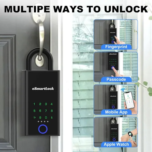 Miniatura 9 de Caja de seguridad inteligente con aplicación de huellas dactilares, Bluetooth eLinkSmart con código digital, resistente a la intemperie para montaje