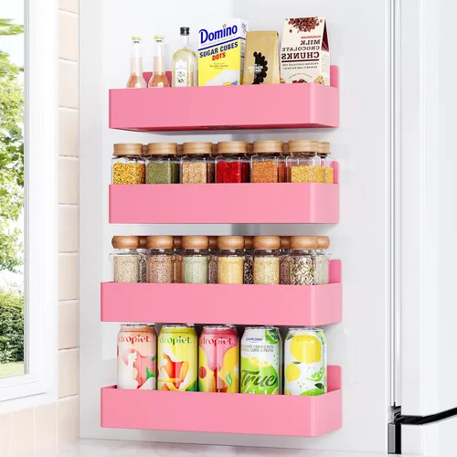 Miniatura 28 de Mystozer Estante Magnético para Especias para Refrigerador, Organizador de Cocina y Estante de Almacenamiento, Negro (Paquete de 6)..
