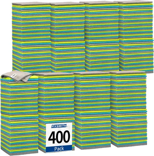 Miniatura 13 de FIXSMITH Paño de limpieza de microfibra, paquete de 12, toallas multifuncionales, tamaño: 12 x 16 pulgadas, trapos altamente absorbentes, sin 3