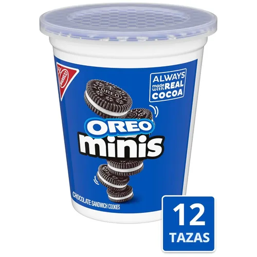 Miniatura 3 de OREO Minis - Galletas sándwich de chocolate, 12 tazas de aperitivos de 3.5 onzas