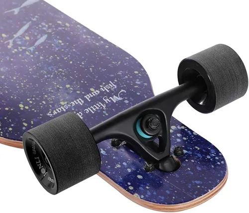 Miniatura 3 de Junli - Patineta Freeride de 41 pulgadas, para skateboarding, estilo libre y pendientes. Pez Océano