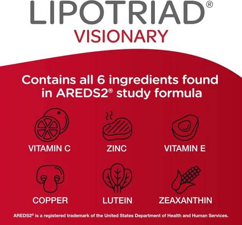 Miniatura 6 de lipotriad Visionary areds2 Base Eye Vitaminas y Minerales Suplemento – Incluye todos los 6 ingredientes clave en el estudio de Areds 2 – 2 MO