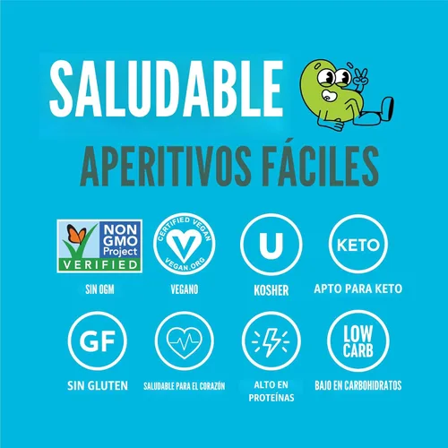 Miniatura 5 de The Only Bean Bocadillos crujientes de Edamame tostado en seco con sal marina, comida Keto alta en proteínas (11g) y baja en carbohidratos, libre