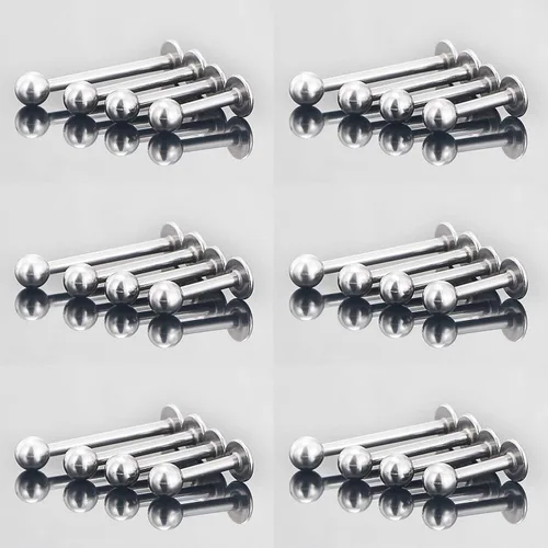 Miniatura 5 de Labret Barbell 24 piezas Monroe - Piercing para labio, hélice, tragus, cartílago, piercing de acero quirúrgico para mujeres y hombres, 20-12G
