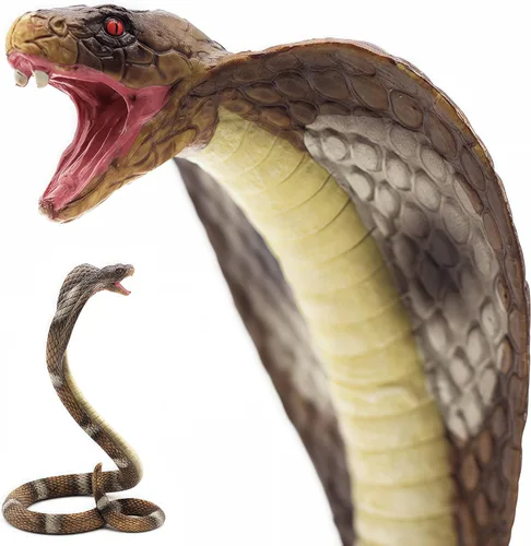 Miniatura 4 de Gemini&Genius Juguete de figura King Cobra, juguetes de animales de safari, figuras de acción de serpiente falsas, juguete de serpiente aterradora