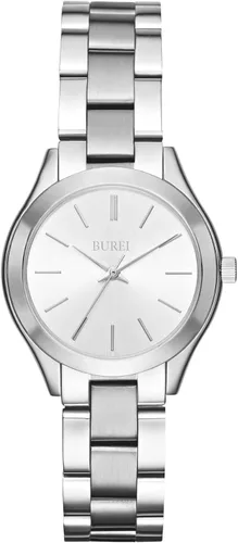 Miniatura 8 de BUREI Reloj de negocios para mujer con fecha de día, movimiento de cuarzo analógico, pulsera de acero inoxidable de oro plateado, reloj de moda