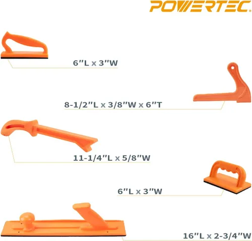 Miniatura 7 de POWERTEC Bloque de empuje y empujador para sierra de mesa, mesa de enrutador, sierra de cinta y ensambladora, asas ergonómicas, agarre máximo