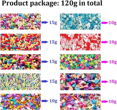 Miniatura 2 de EHOPE, chispas falsas de polímero, chispas de imitación, chispas de resina, chispas de arcilla para falsos caramelos de resina, chispas para arte