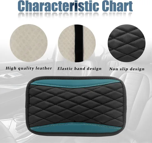Miniatura 4 de Funda universal de cuero impermeable para consola central de automóvil, protector de caja de asiento para reposabrazos, accesorios de decoración