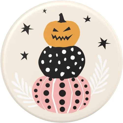 Miniatura 5 de PopSockets Agarre para teléfono con soporte expandible, adhesivo, PopSocket de Halloween - Pila de calabazas