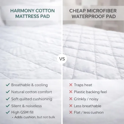 Miniatura 5 de Continental Bedding Harmony Collection - Protector de colchón acolchado 100% algodón superior de alto GSM, bolsillo profundo de hasta 18 pulgadas