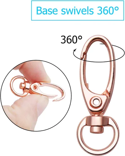 Miniatura 5 de 50 clips de cierre giratorios, 50 clips de gatillo giratorios de 1.378 in, broches de metal para colgar llaveros, correas de perro, decoración