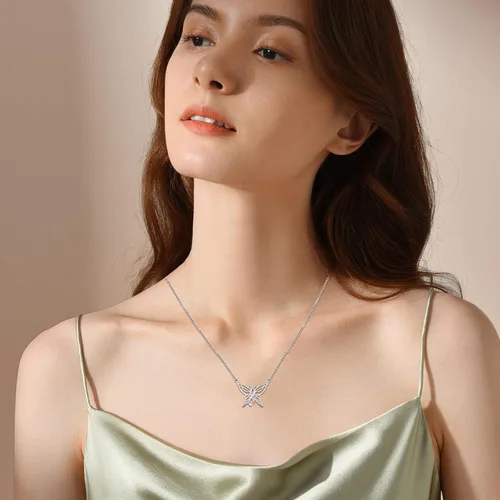 Miniatura 2 de Freesloth Collares de mariposa para mujer de plata de ley 925 con dije de mariposa, collar de mariposa, regalos para niñas