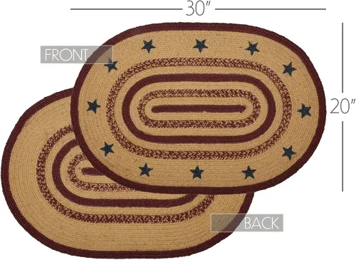 Miniatura 2 de VHC Brands 10713 - Alfombra ovalada de yute para cabina de té, Tela