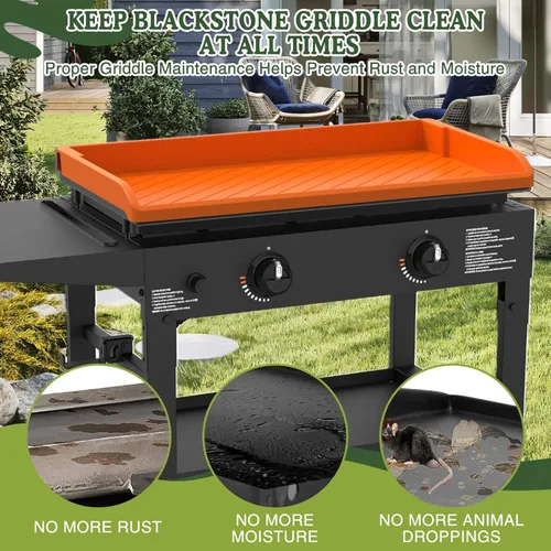 Miniatura 6 de Funda de parrilla de silicona para Blackstone de 22 pulgadas, cubierta protectora de silicona de grado alimenticio de borde completo y resistente