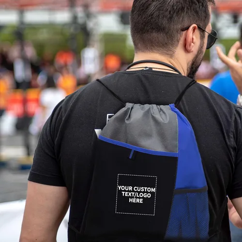 Miniatura 21 de DISCOUNT PROMOS Juego de mochilas con cordón no tejidas personalizadas de 10/50/100, paquete personalizado a granel