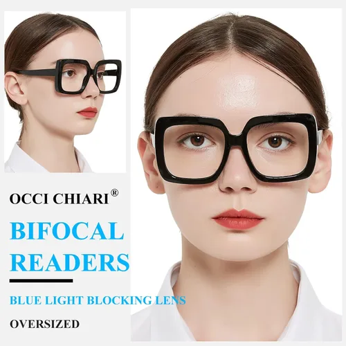 Miniatura 2 de OCCI CHIARI Lentes de lectura bifocales para mujer, de gran tamaño, con bloqueo de luz azul, lectores 1.0 1.25 1.5 1.75 2.0 2.25 2.5 2.75 3.0 3.5