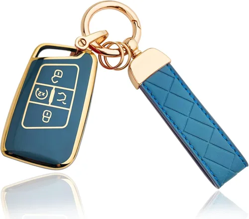 Miniatura 12 de OLLEN Funda para llavero con llavero, compatible con Volkswagen VW Jetta Tiguan Passat Golf GTI Atlas Alltrack Arteon Taos, para control remoto