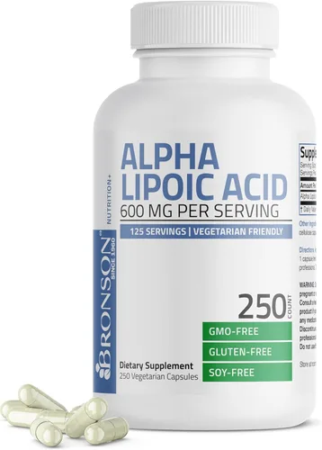 Miniatura 7 de Bronson Ácido alfa lipoico 600 mg eliminador de radicales libres apoya la salud antioxidante, sin OMG, 120 cápsulas vegetarianas (60 porciones)
