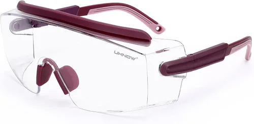 Miniatura 9 de UKNOW Gafas de Seguridad Sobre Lentes, Gafas de Seguridad Antiempañamiento con Lente Envolvente Transparente, Gafas Protectoras ANSI Z87.1 Azul