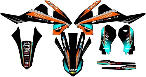 Miniatura 7 de Kit de base gráfica SX 65 Surge Black Senge 2019-2023 compatible con KTM