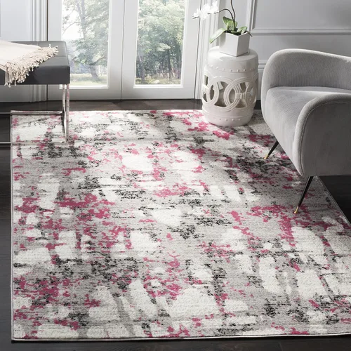 Miniatura 22 de SAFAVIEH Skyler Collection SKY193B - Alfombra moderna abstracta que no desprende pelusa, para sala de estar o dormitorio, 2 x 4 pies, gris/azul